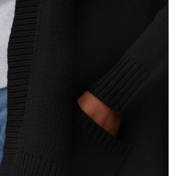 KAUFMAN FRANCO | Loose heavy black ribbed cotton cardigan Sz Small - Picture 4 of 8